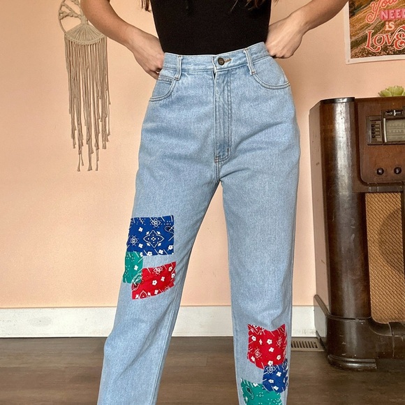 Patchwork VTG Mom Jeans - Picture 2 of 4